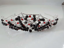 Women Gothic Black and Red Crystal Tiara - Elegant Tiara for Weddings & Events