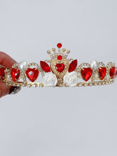 Women Girls Red Heart of Queen Costume match Tiara Crown headwear headband - Elegant Tiara for Weddings & Events