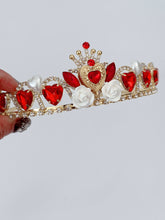 Women Girls Red Heart of Queen Costume match Tiara Crown headwear headband - Elegant Tiara for Weddings & Events