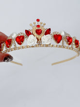 Women Girls Red Heart of Queen Costume match Tiara Crown headwear headband - Elegant Tiara for Weddings & Events