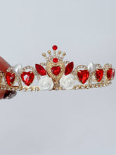 Women Girls Red Heart of Queen Costume match Tiara Crown headwear headband - Elegant Tiara for Weddings & Events