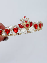 Women Girls Red Heart of Queen Costume match Tiara Crown headwear headband - Elegant Tiara for Weddings & Events