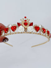 Women Girls Red Heart of Queen Costume match Tiara Crown headwear headband - Elegant Tiara for Weddings & Events