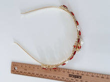 Women Girls Red Heart of Queen Costume match Tiara Crown headwear headband - Elegant Tiara for Weddings & Events