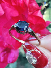 Vintage 1960s 9ct Gold Sapphire Diamond Ring Size N