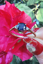 Vintage 1960s 9ct Gold Sapphire Diamond Ring Size N