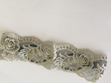 Bohemian Retro Embroidered Lace Elastic Hair Wrap Headband for Women LIGHT GOLD ROSE