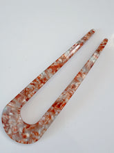 Women Acrylic Hair Fork - Vintage look French U Shape Hairpin updos Light Brown Grey