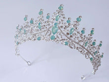 Mint Green Crystal Tiara - Elegant Tiara for Weddings & Events Silver