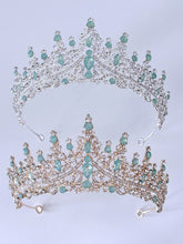 Mint Green Crystal Tiara – Elegant Bridal and Prom Crown for Women