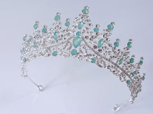 Mint Green Crystal Tiara – Elegant Bridal and Prom Crown for Women