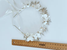 White Floral Bridal Headband – Handmade Wedding Hairpiece