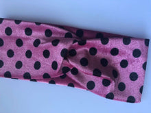 Vintage Polka Dot Turban Headband – Retro Boho Twist Hair Wrap Light Pink