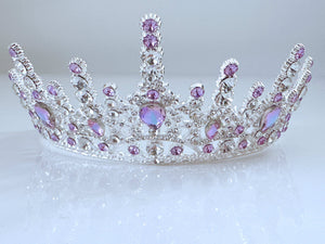 Purple and Silver Crystal Tiara - Elegant Tiara for Weddings & Events