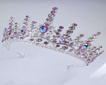 Purple and Silver Crystal Tiara - Elegant Tiara for Weddings & Events