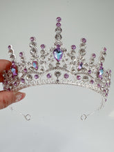 Purple and Silver Crystal Tiara - Elegant Tiara for Weddings & Events