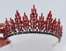 Red Crystal Tiara – Sparkling Black and Red Queen Headband for Women