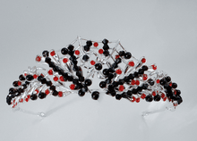 Women Gothic Black and Red Crystal Tiara - Elegant Tiara for Weddings & Events