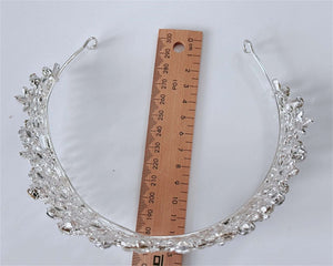 Elegant Silver Bridal Tiara Crown White Crystal Rhinestone Wedding & Prom Accessory - Elegant Tiara for Weddings & Events