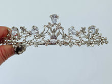 Silver Floral Crystal Tiara – Elegant Wedding & Bridal Crown