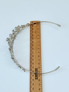 Silver Floral Crystal Tiara – Elegant Wedding & Bridal Crown