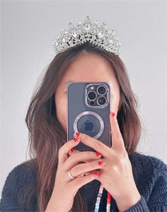 Elegant Silver Bridal Tiara Crown White Crystal Rhinestone Wedding & Prom Accessory - Elegant Tiara for Weddings & Events