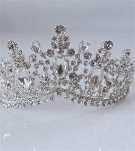 Elegant Silver Bridal Tiara Crown White Crystal Rhinestone Wedding & Prom Accessory - Elegant Tiara for Weddings & Events