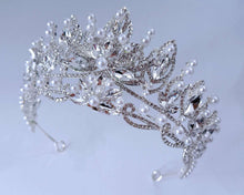 Silver Crystal Bow Pearl Tiara - Elegant Tiara for Weddings & Events