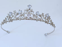 Silver Floral Crystal Tiara – Elegant Wedding & Bridal Crown