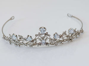 Silver Floral Crystal Tiara – Elegant Wedding & Bridal Crown