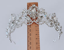 Snowflake Silver Crystal Bridal Tiara – Clear Rhinestone Headband for Weddings & Proms