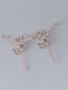 2PC Bridal Hair U Pins - Perfect Bridal Accessory Rose Gold