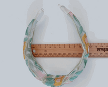 Embroidered Floral Mesh Headband – Pastel Vintage Wide Hairband for Women & Girls