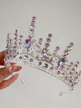 Purple and Silver Crystal Tiara - Elegant Tiara for Weddings & Events