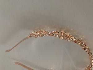 Women Gold Wedding Leaf Crystal Hair Band Headband Hoop Tiara Crown headpiece