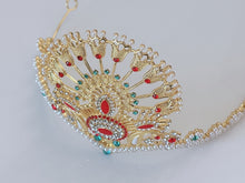 Women Peacock Egypt Greek Party Prom Hair Head Crystal Pearl Gold crown Tiara