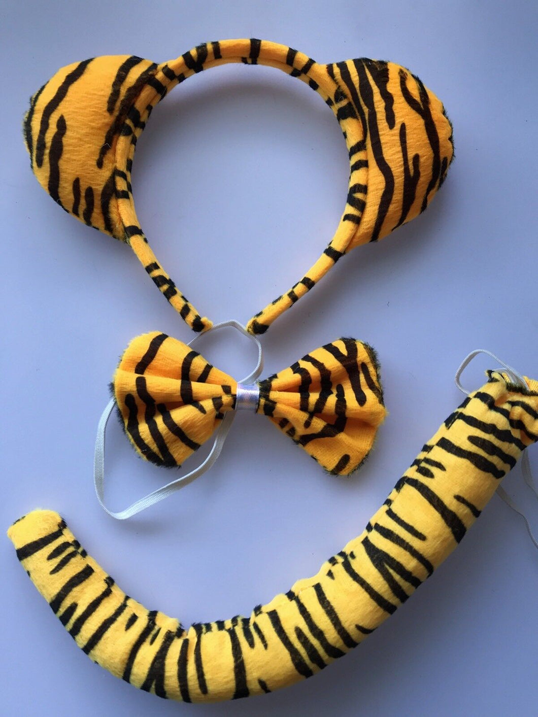 Women Kids Children Tiger Stripe ear Costume tail Party Hair head band Prop set