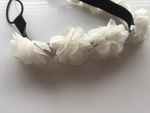 Women Lady Pure white BOHO flower Beach wedding Bridal Beach Hair Headband Prop