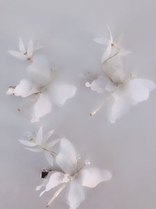 4x Lady Wedding flower Girl Fairy White Butterfly Hair Clips headpiece Jewelery