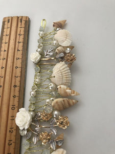 Women Mermaid Sea Conch Shell Metal Gold Hair Band Headband crown Tiara