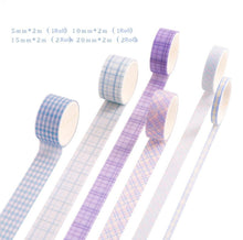 AU 6 Roll Check Grid Sticky Washi Tape Papers Scrapbooking Journal Note Stickers