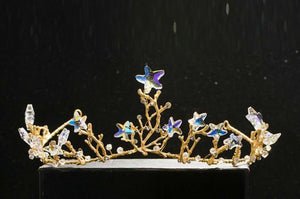 Women Girl Gold Wedding Party Hair Star Crystal Headband Crown Tiara Hairpiece