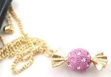 Women Girl Adorable Pink Lolly Candy Dress Necklace Long Chain Pendant Gift her