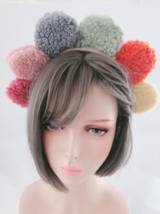 Women Girl Rainbow colorful Sun Halo Party Fluffy Ear Hair Head Band Headband