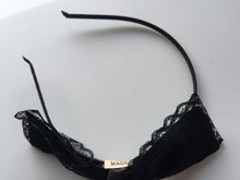 Women lady Girl Children Elegant School Black Lace Bow Pearl Hair Head band Hoop