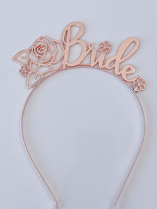 Hen's night Bride to be Wedding Party Bachelorette Rose head Tiara headband