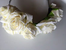 Women Girl Big Rose Flower wedding Party Hair Head  Band Headband Prop Garland