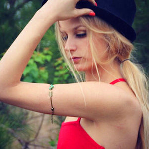 Women lady boho bohemian turquoise Love Arrow Arm band Bracelet Chain harness