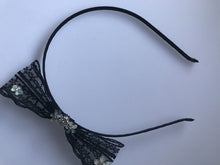Women Girl Black Lace Cute Side Bow Party Hair Headband band Hoop Fascinator