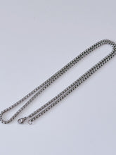 Men Silver color Stainless steel Titanium Plated Square Chain Necklace 3x60cm